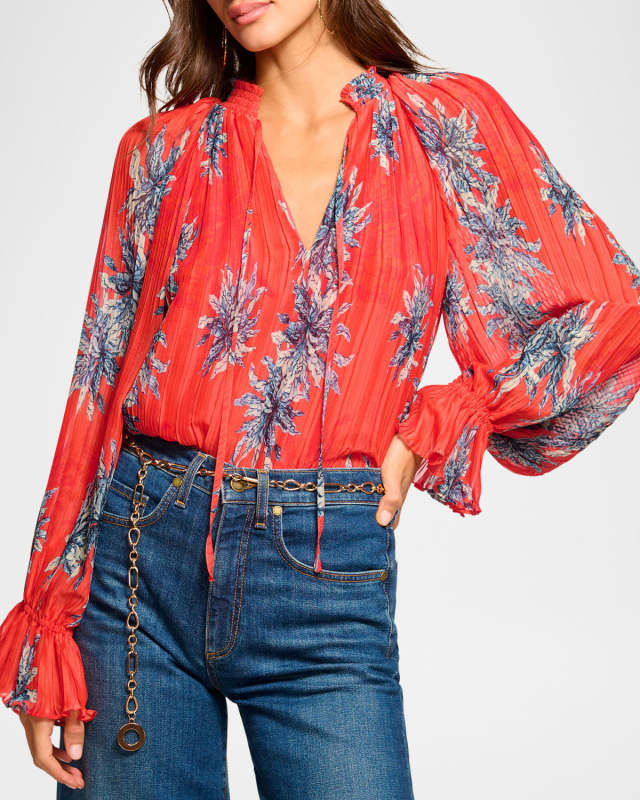 Kassie Pleated Floral Blous